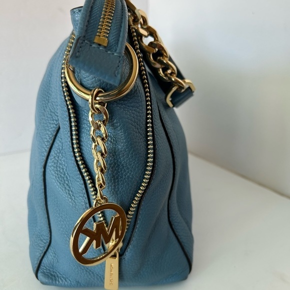 Michael Kors NWOT Blue Pebble Leather Satchel - Picture 5 of 13